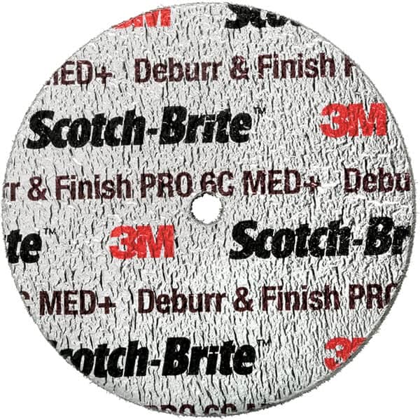 3M - 3" Medium Grade Ceramic Deburring Disc - 1/4" Center Hole, Holder Required - Exact Tooling