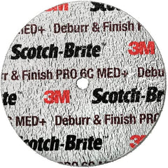 3M - 3" Medium Grade Ceramic Deburring Disc - 1/4" Center Hole, Holder Required - Exact Tooling
