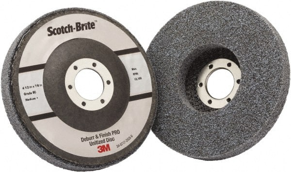 3M - 4-1/2" Medium Grade Ceramic Deburring Disc - 7/8" Center Hole, Holder Required - Exact Tooling