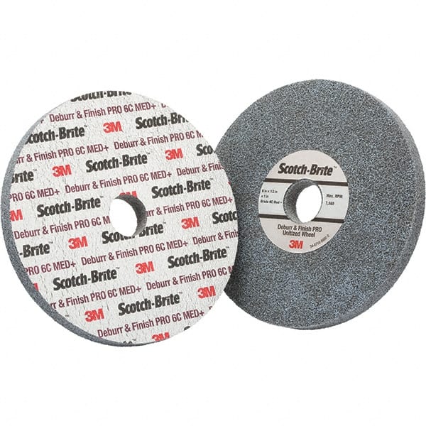 3M - 6" Medium Grade Ceramic Deburring Disc - 1" Center Hole, Holder Required - Exact Tooling