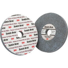 3M - 6" Medium Grade Ceramic Deburring Disc - 1" Center Hole, Holder Required - Exact Tooling