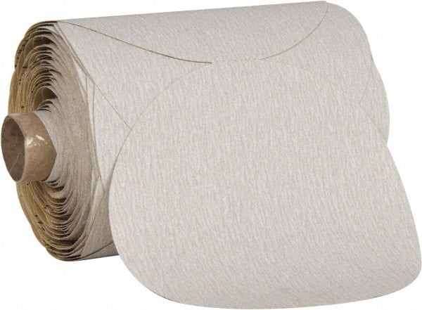 3M - 5" Diam, 180 Grit Aluminum Oxide Adhesive PSA Disc - Very Fine Grade, Reddish Brown, Film Backing, Flexible, Use with Random Orbital Sanders - Exact Tooling