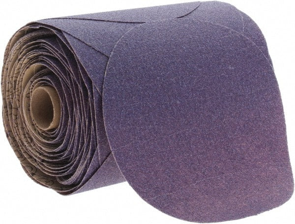 3M - 6" Diam, 80 Grit Ceramic Adhesive PSA Disc - Medium Grade, Purple, Paper Backing, Flexible, Use with Random Orbital Sanders - Exact Tooling