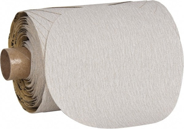 3M - 5" Diam, 120 Grit Ceramic Adhesive PSA Disc - Fine Grade, Purple, Paper Backing, Flexible, Use with Random Orbital Sanders - Exact Tooling