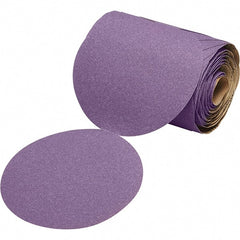3M - 5" Diam, 150 Grit Ceramic Adhesive PSA Disc - Very Fine Grade, Purple, Film Backing, Flexible, Use with Random Orbital Sanders - Exact Tooling