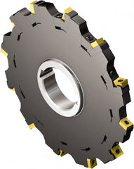 Sandvik Coromant - Arbor Hole Connection, 0.9252" Cutting Width, 3.5236" Depth of Cut, 250mm Cutter Diam, 1.9685" Hole Diam, 16 Tooth Indexable Slotting Cutter - N331.32..Sxx Toolholder, N331.32..Sxx Insert, Neutral Cutting Direction - Exact Tooling