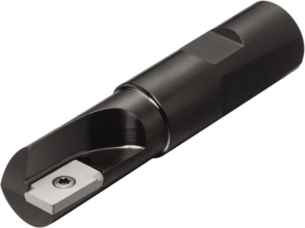 Sandvik Coromant - 25mm Cut Diam, 15mm Max Depth of Cut, 25mm Shank Diam, 3.7795" OAL, Indexable Square Shoulder End Mill - Multiple Insert Styles, Whistle Notch/Weldon Shank, 90° Lead Angle, Series U-Max - Exact Tooling