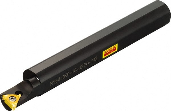 Sandvik Coromant - Left Hand Cut, 16mm Shank Width x 15mm Shank Height Indexable Threading Toolholder - 150mm OAL, L166.0L-11.. Insert Compatibility, R/L166.0KF..B Toolholder, Series T-Max U-Lock - Exact Tooling