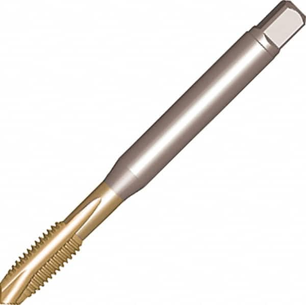 Sandvik Coromant - 3/8-24 UNF, 3 Flute, AlCrN Finish, High Speed Steel Spiral Point Tap - Plug Chamfer, Right Hand Thread, 104.1mm OAL, 18.9mm Thread Length, 10mm Shank Diam, 2B Class of Fit, Series CoroTap 200 - Exact Tooling