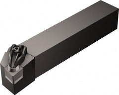 Sandvik Coromant - CCLNR/L, Left Hand Cut, -5° Lead Angle, 25mm Shank Height x 25mm Shank Width, Negative Rake Indexable Turning Toolholder - 150mm OAL, CNGN 12 07 08, CNG 452 Insert Compatibility, Series T-Max - Exact Tooling