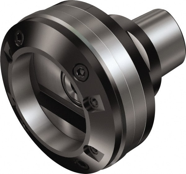 Sandvik Coromant - C6;2 System Size, Modular Tool Holding System Adapter - 45mm Projection, 106mm Body Diam, 107.6mm OAL, Through Coolant - Exact Tooling