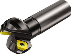 Sandvik Coromant - 40mm Cut Diam, 32mm Arbor Hole, 6mm Max Depth of Cut, 45° Indexable Chamfer & Angle Face Mill - 3 Inserts, R245-12T3.. Insert, Right Hand Cut, Series CoroMill 245 - Exact Tooling