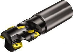 Sandvik Coromant - 15 Inserts, 40mm Cut Diam, 40mm Arbor Diam, 45mm Max Depth of Cut, Indexable Square-Shoulder Face Mill - 131.5mm High, R390-11.. Insert Compatibility, Through Coolant, Series CoroMill 390 - Exact Tooling