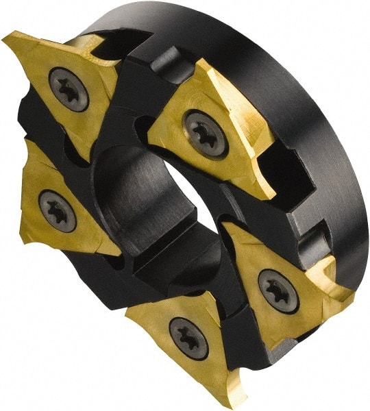 Sandvik Coromant - Arbor Hole Connection, 0.1969" Depth of Cut, 80mm Cutter Diam, 1-1/16" Hole Diam, 8 Tooth Indexable Slotting Cutter - 328-S Toolholder, 328R13-... Insert, Neutral Cutting Direction - Exact Tooling