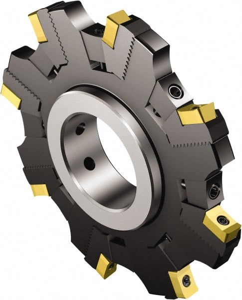 Sandvik Coromant - Arbor Hole Connection, 1-7/16" Depth of Cut, 5" Cutter Diam, 1-1/2" Hole Diam, 8 Tooth Indexable Slotting Cutter - 1-1/2" Shank Diam, R331.52 Toolholder, L Insert, Right Hand Cutting Direction - Exact Tooling