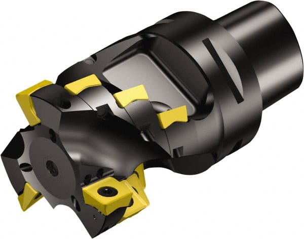 Sandvik Coromant - 66mm Cut Diam, 63mm Arbor Diam, 105mm Max Depth of Cut, Indexable Square-Shoulder Face Mill - 188mm High, 690-100508M-E-SL & 690-100510M-P-SL Insert Compatibility, Through Coolant, Series CoroMill 690 - Exact Tooling