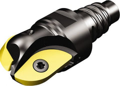 Sandvik Coromant - 25mm Cut Diam, 22.3mm Max Depth of Cut, 24.2mm Shank Diam, 59mm OAL, Indexable Ball Nose End Mill - 35mm Head Length, E25 Weldon Flat Shank, R216..EH Toolholder - Exact Tooling