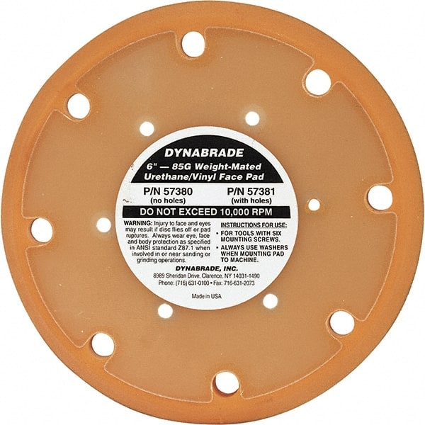 Dynabrade - 6" Diam Disc Backing Nonvacuum Replacement Pad - Medium Density, 12,000 RPM - Exact Tooling