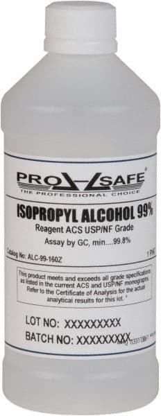 PRO-SAFE - 16 oz Isopropyl Alcohol Liquid - Comes in Bottle, 99% Isopropyl Alcohol - Exact Tooling