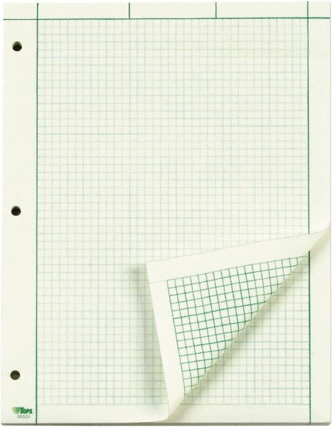 TOPS - 100 Sheet, 8-1/2 x 11", Quadrille Engineering Computation Pad - Green - Exact Tooling