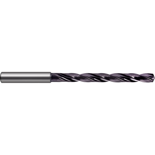 3/8″ Dia. × 10 mm Shank × 95 mm Flute Length × 139 mm OAL, 7xD, 140°, nano-FIREX, 2 Flute, Coolant Thru, Solid Carbide Drill - Exact Tooling