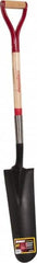 Razor-Back - 16" High x 6" Wide Tapered Steel Spade - 29" Long Wood D-Grip Handle, Front Turned - Exact Tooling