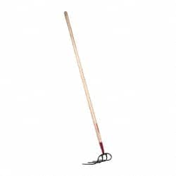 Razor-Back - Refuse Hook with 60" Straight Wood Handle - 4 Tines, 9" Tine Length - Exact Tooling