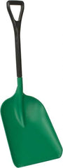 Remco - 14" High x 10-1/2" Wide Square Plastic Scoop - 38-1/2" Long Plastic D-Grip Handle - Exact Tooling