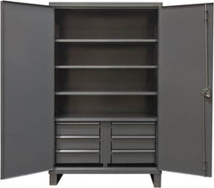 Durham - 4 Shelf Locking Storage Cabinet - Steel, 60" Wide x 24" Deep x 78" High, Gray - Exact Tooling