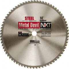 M.K. MORSE - 14" Diam, 1" Arbor Hole Diam, 66 Tooth Wet & Dry Cut Saw Blade - Steel, Standard Round Arbor - Exact Tooling