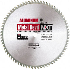 M.K. MORSE - 10" Diam, 5/8" Arbor Hole Diam, 72 Tooth Wet & Dry Cut Saw Blade - Steel, Standard Round Arbor - Exact Tooling