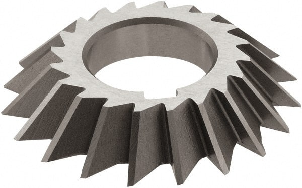 Keo - 3" Diam x 1/2" Width of Cut, 60° Included Angle, Arbor Connection, High Speed Steel Single Angle Cutter - Right Hand Cut, TiN Coated - Exact Tooling