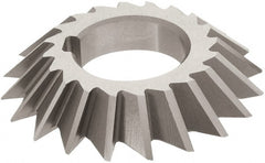 Keo - 3" Diam x 1/2" Width of Cut, 60° Included Angle, Arbor Connection, High Speed Steel Single Angle Cutter - Left Hand Cut, TiN Coated - Exact Tooling