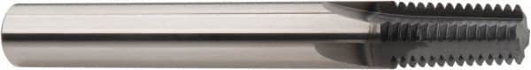 Niagara Cutter - 1/8-27 Thread, 1/4" Shank Diam, AlCrN Coating, Solid Carbide Straight Flute Thread Mill - 3 Flutes, 2-1/2" OAL, 1/8" Min Noml Diameter - Exact Tooling