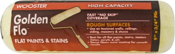Wooster Brush - 3/4" Nap, 9" Wide Paint General Purpose Roller Cover - Rough Texture, Fabric - Exact Tooling