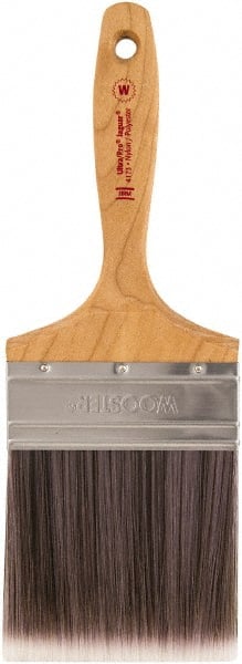 Wooster Brush - 4" Synthetic Wall Brush - 3-15/16" Bristle Length, Maple Handle - Exact Tooling