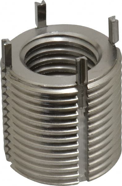 Recoil - 3/4-10 Internal, 1-1/8 - 12 External, 1-1/8" Insert Length, Heavy Duty Keylocking Thread Inserts - Stainless Steel, Passivated Finish, Grade 303 - Exact Tooling
