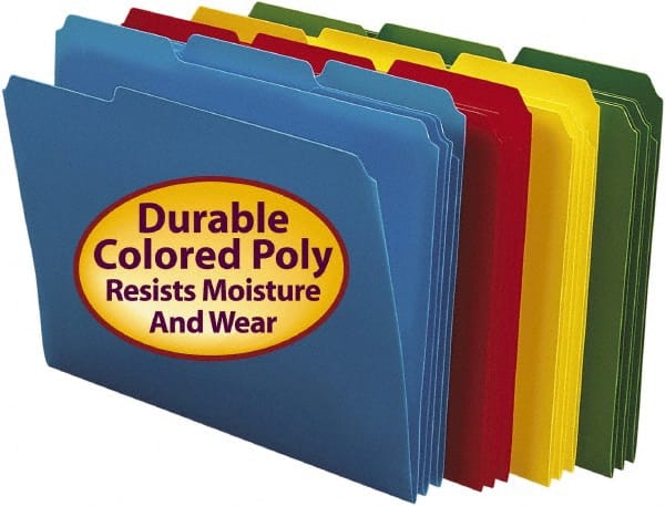 SMEAD - 8-1/2 x 11", Letter Size, Assorted Colors, File Folders with Top Tab - Assorted Tab Cut Location - Exact Tooling