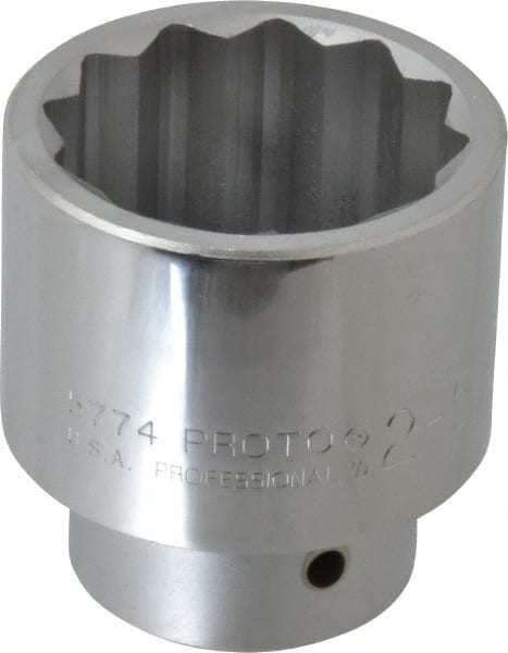 Proto - 2-5/16", 1" Drive, Standard Hand Socket - 12 Points, 3-17/64" OAL, Alloy Steel, Satin Finish - Exact Tooling