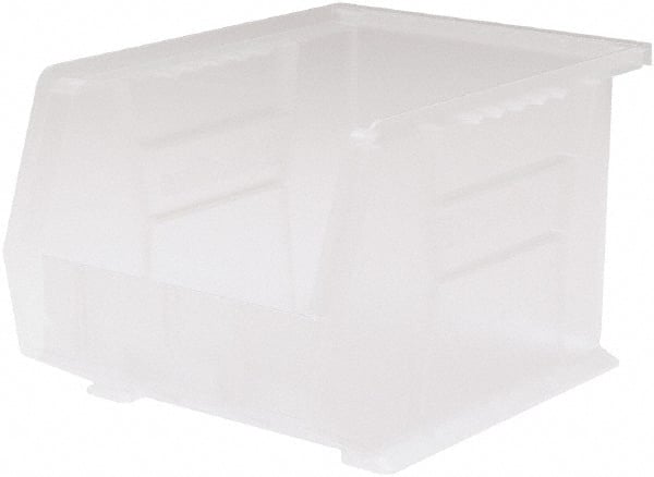 Akro-Mils - 50 Lb. Load Capacity, 10-3/4" Deep, Clear Polymer Hopper Stacking Bin - 7" High x 8-1/4" Wide x 10-3/4" Long - Exact Tooling