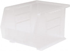 Akro-Mils - 50 Lb. Load Capacity, 10-3/4" Deep, Clear Polymer Hopper Stacking Bin - 7" High x 8-1/4" Wide x 10-3/4" Long - Exact Tooling