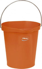 Vikan - 3 Gal, Polypropylene Round Orange Single Pail with Pour Spout - Handle Included - Exact Tooling