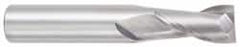 OSG - 5/8", 1-1/4" LOC, 5/8" Shank Diam, 3-1/2" OAL, 2 Flute, Solid Carbide Square End Mill - Single End, TiCN Finish, Spiral Flute, 30° Helix, Centercutting, Right Hand Cut, Right Hand Flute, Series 402 - Exact Tooling