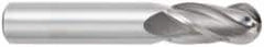 OSG - 1" Diam, 2-1/4" LOC, 4 Flute Solid Carbide Ball End Mill - TiCN Finish, Single End, 5" OAL, 1" Shank Diam, Spiral Flute - Exact Tooling