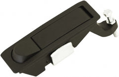 Made in USA - 4.29" Long x 1.61" Wide x 3.31" High, Lever Latch - Zinc Plated Steel, with Black Powder Coat Finish - Exact Tooling