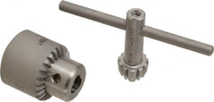 Accupro - JT0, 1/64 Min Capacity, Tapered Mount Stainless Steel Drill Chuck - Keyed, 22mm Sleeve Diam, 28mm Open Length - Exact Tooling