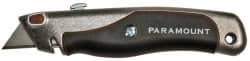 Paramount - Retractable Utility Knife - 2-3/8" Blade, Aluminum with Rubber Grip Insert Handle, 1 Blade Included - Exact Tooling