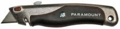 Paramount - Retractable Utility Knife - 2-3/8" Blade, Aluminum with Rubber Grip Insert Handle, 1 Blade Included - Exact Tooling