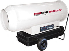 Heatstar - 360,000 BTU Rating, Kerosene Forced Air Heater - 1,750 Sq Ft Max Heating Area, 27.7 Gal Capacity, Fuel with Diesel, Kerosene, JP-8 & Jet8 - Exact Tooling