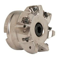 Seco - 7 Inserts, 3" Cut Diam, 1" Arbor Diam, 0.295" Max Depth of Cut, Indexable Square-Shoulder Face Mill - 0/90° Lead Angle, 1.97" High, XNEX 0806.. Insert Compatibility, Through Coolant, Series Square 6 - Exact Tooling